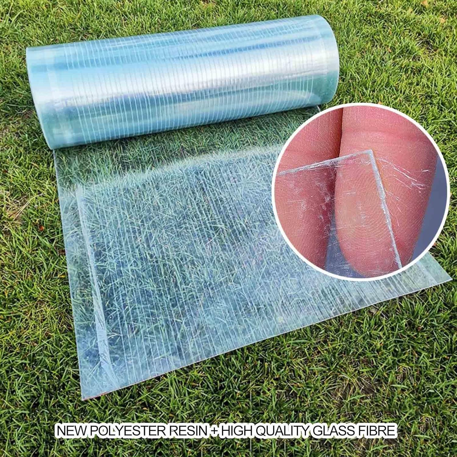 Plastic Roof Panels,0.8mm Polycarbonate Roofing Sheets,Greenhouse Cold Frame Replacement Glassfiber Sheet,Rainproof/Uv Protection/Insulation Protection,Easy to Bend and Cut,W×L-59×315in