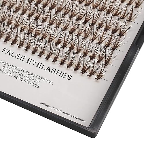 Miniatura 3 de Bandeja grande de 0.39 a 0.78 pulgadas para elegir 20 raíces, extensiones de pestañas de ojos de color marrón, pestañas postizas individuales