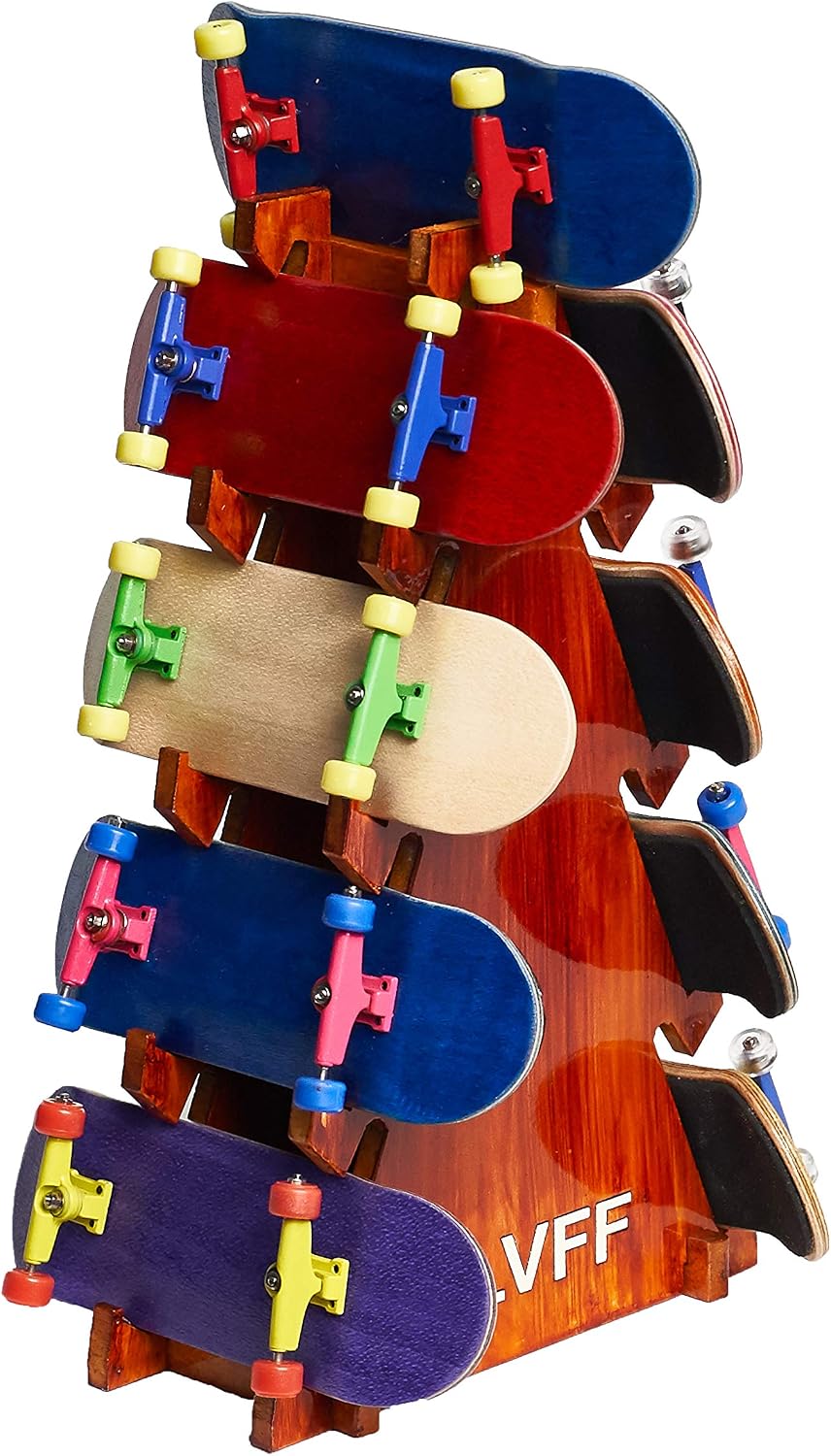 Fingerboard Display Rack Storage Organizer Exhibit Finger Skate Rail ramps and Parks (RA2) (Brushed Brown) image 3