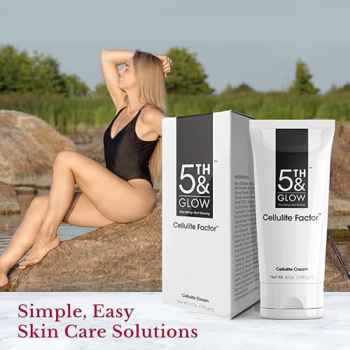 Miniatura 6 de 5th & Glow Cellulite Factor - Crema tensora de la piel para cuerpo, muslos, piernas y glúteos, loción anticelulítica reafirmante de la piel para una