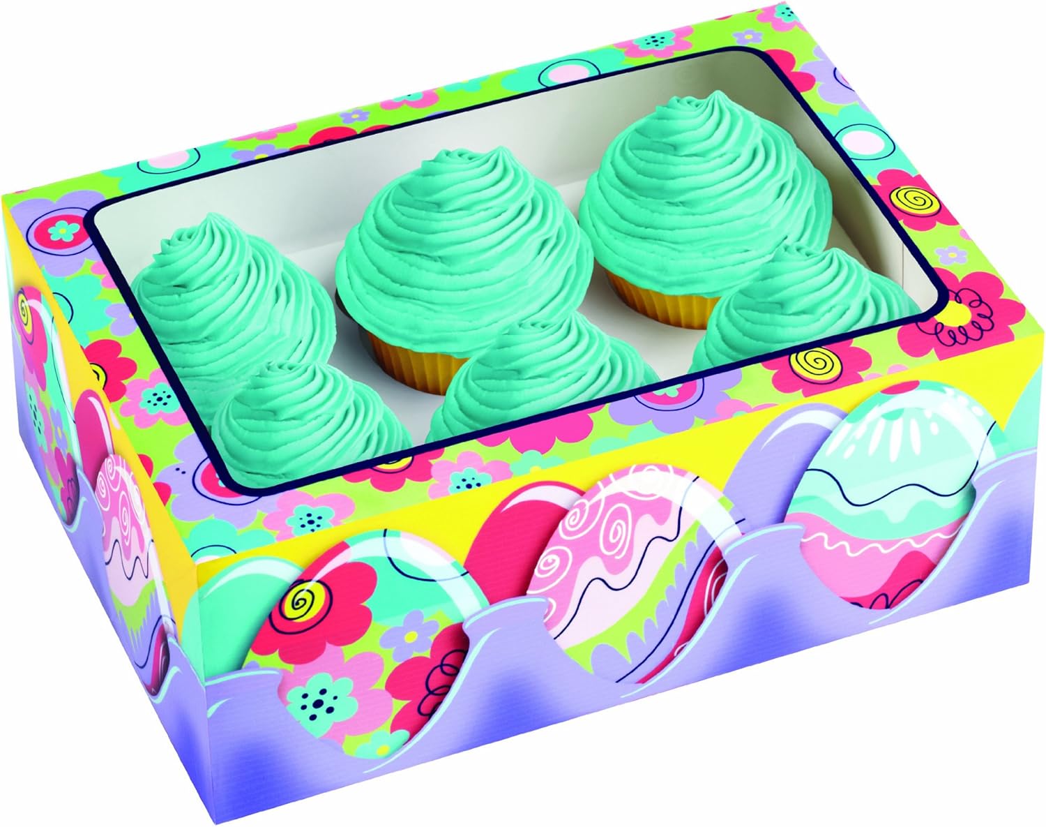 Wilton 4155926 Juego de 3 Cajas de cartón para Magdalenas con 6