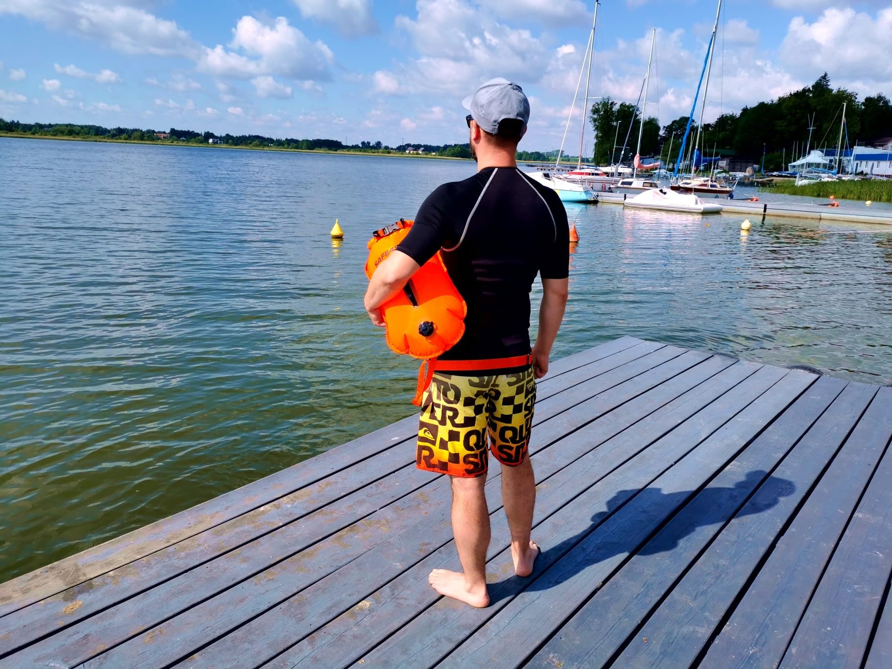 SAFE4SPORT - Borsa impermeabile per il nuoto per adulti - Dry Bag in Open Water Swimming - ideale per chi pratica triathlon - Zaino impermeabile - Gonfiabile Buoy