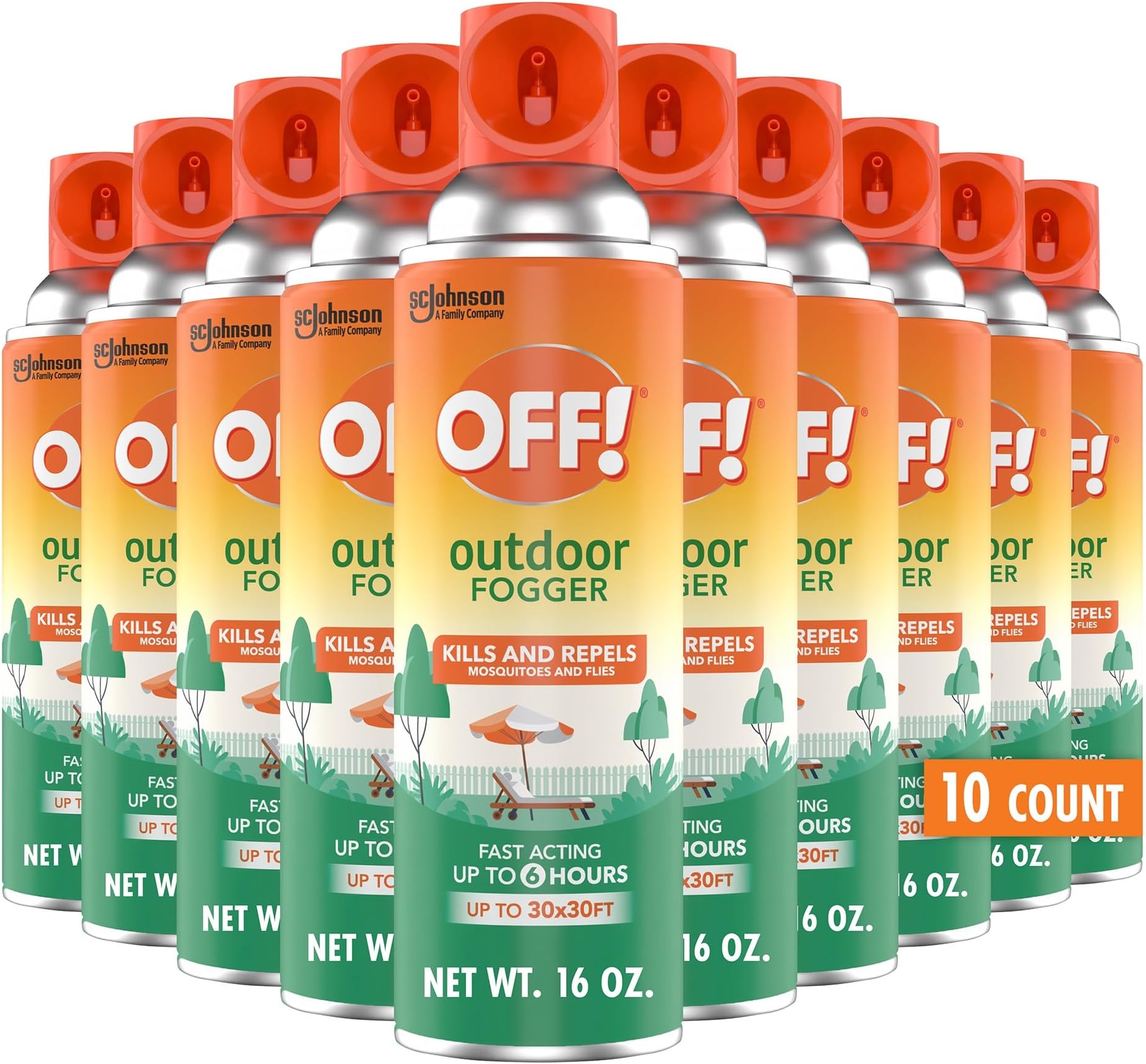 Outdoor Insect & Mosquito Repellent Fogger, Backyard Pretreat, Kills & Repels Insects in an up to 900 sq, ft, Area, 16 oz (Pack of 10)