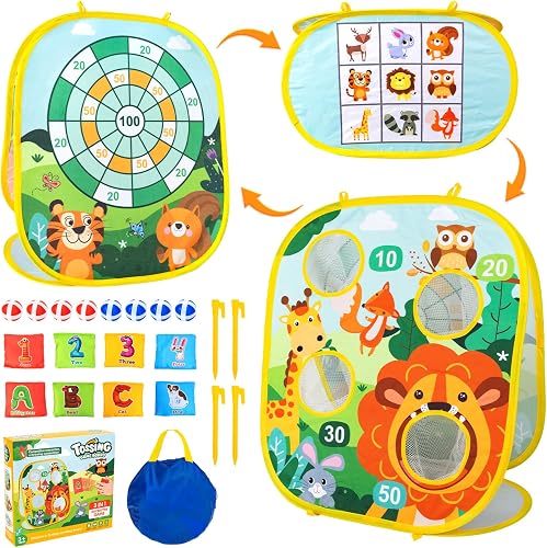 Jeu de Lancer de Sac de Haricots 3 en 1 pour Enfants Funsland