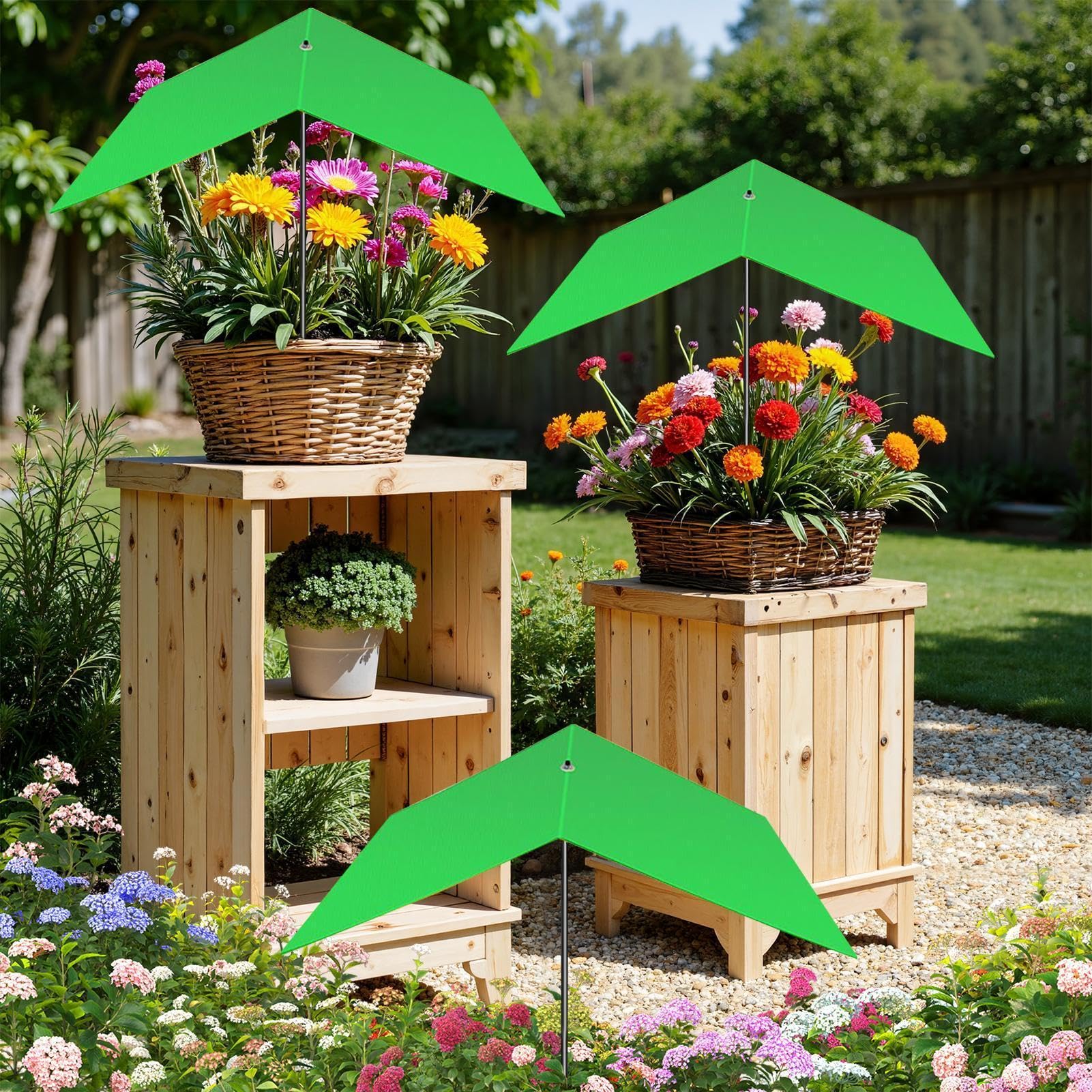 Cubierta Para Sombrilla Para Plantas Al Aire Libre - Toldo Para Sombra En Maceta Para Jardín, Protección Térmica Contra Rayos UV | Protector Solar De Poste De Metal Ajustable Para Protección De Planta