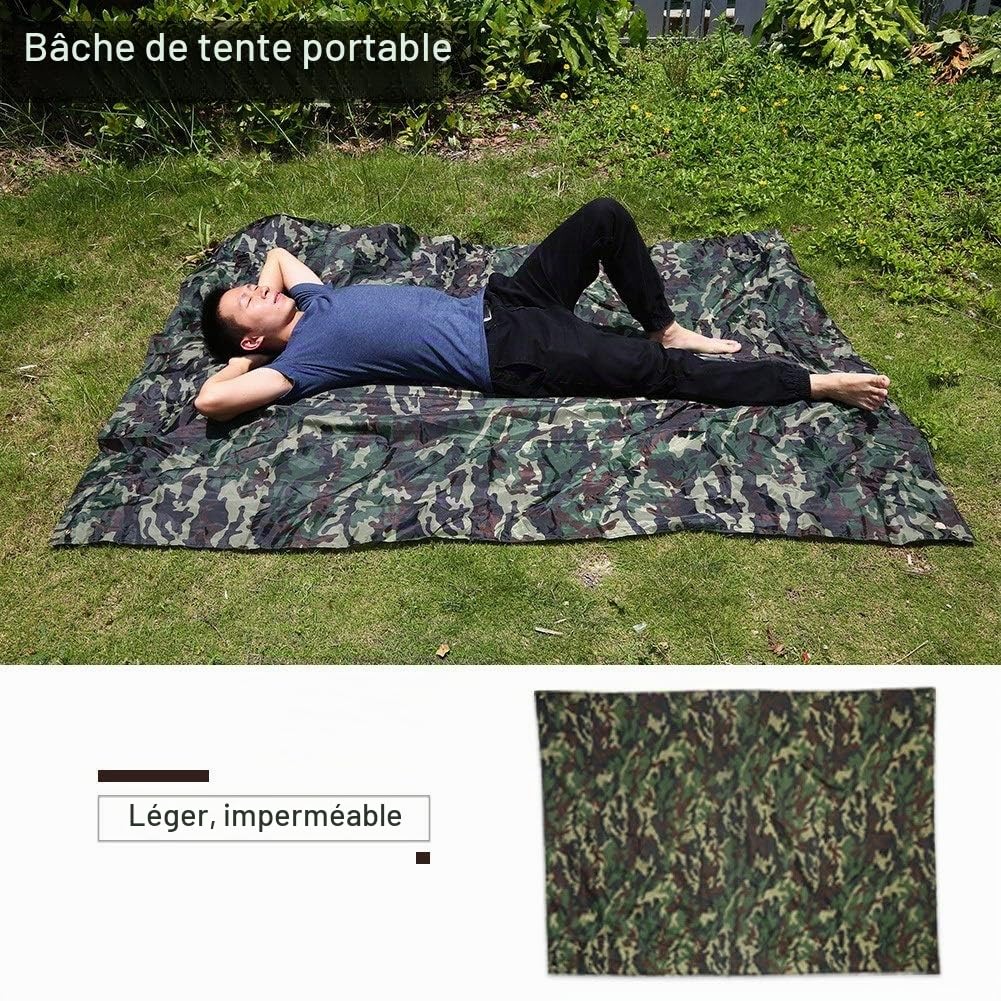 MAGT Bâche de Tente, Bâche Multifonctionnel Camouflage Tente de Camping imperméable Tarp Étanche Camping Ultraléger Tente pour La Randonnée en Plein Air