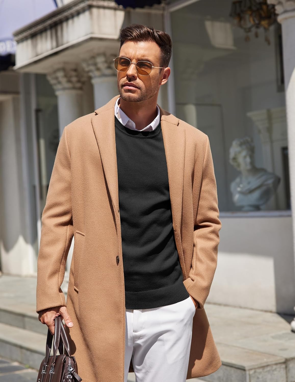 COOFANDY Mens Crewneck Sweater Pullover Knit Sweater Lightweight Sweaters with Ribbing Edge - Image 4