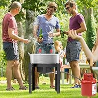 Vista 6 de OT18 Freidora Profunda de Propano con Olla de Freidora Profunda Cuadrada de 18Qt – Olla de Aluminio de Alta Calidad con Canasta Coladora para Freír