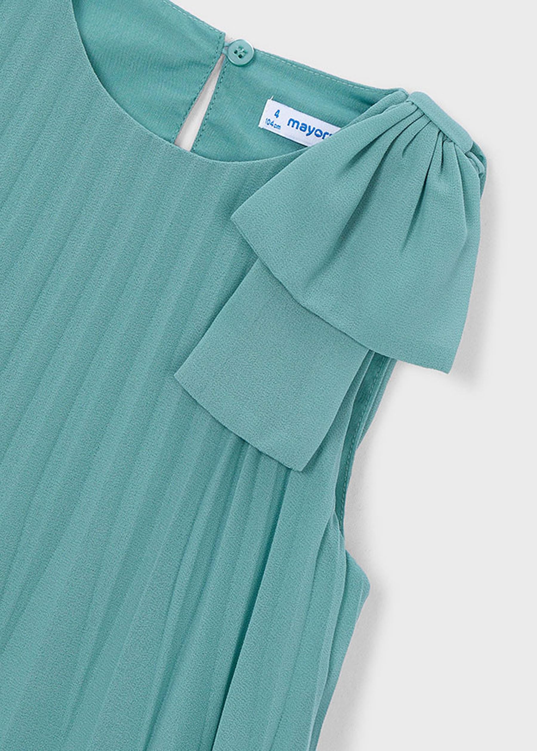 Mayoral Vestito Plissettato per Bambine e Ragazze Menta