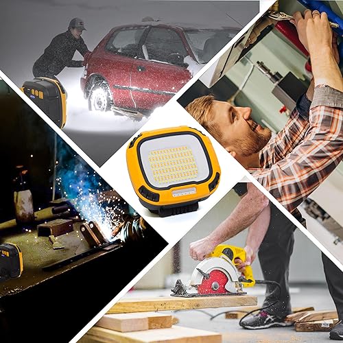 Miniatura 6 de Luz de trabajo magnética recargable LED, 50 W, 5000 lúmenes, luces alimentadas por batería con carga USB, 4 niveles de brillo y 4 luces de