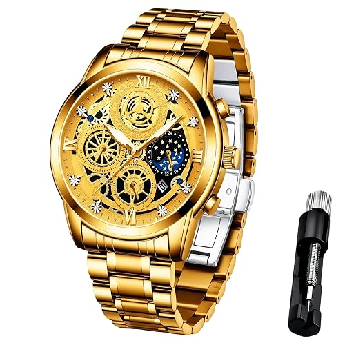 Vetra Watch for Men Skeleton Business Dress Stainless Steel Waterproof
