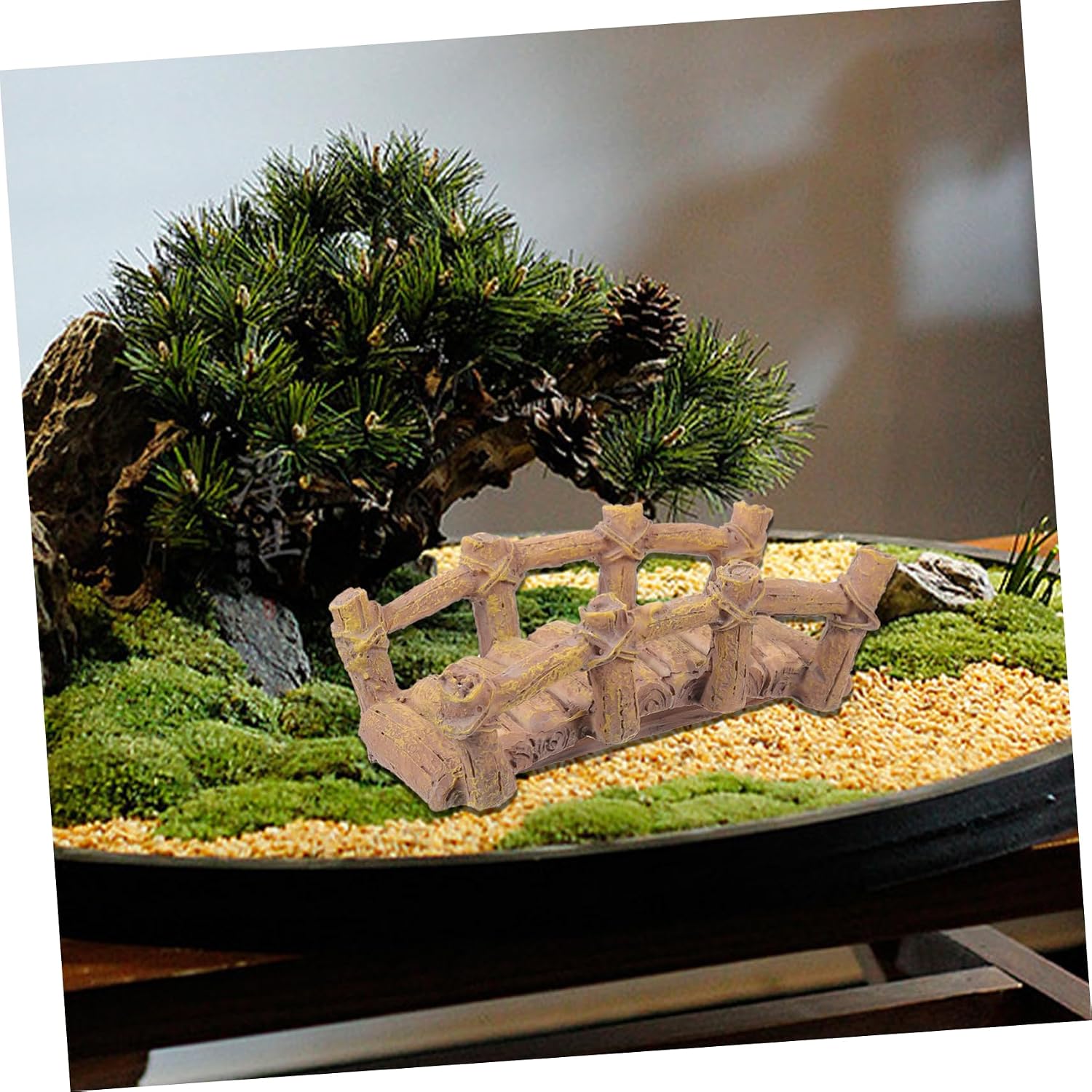 Small Resin Bridge Craft Garden Decorative Bridge for Micro Landscaping Resin Bridge Ornament for Yard