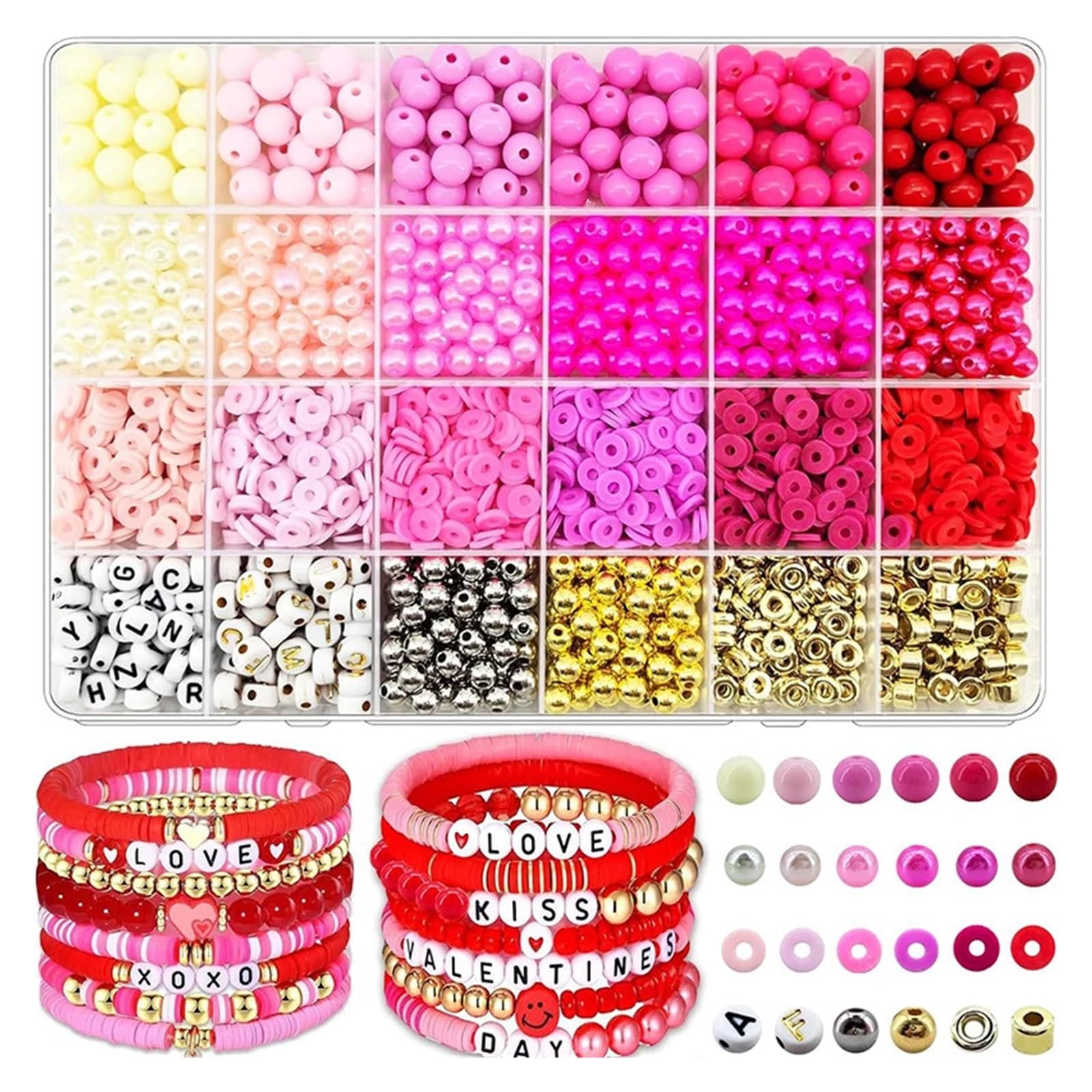 Rynzo DIY Beading Kits 2,220-Piece Polymer Clay Bead DIY Kit(Beads Kit1)