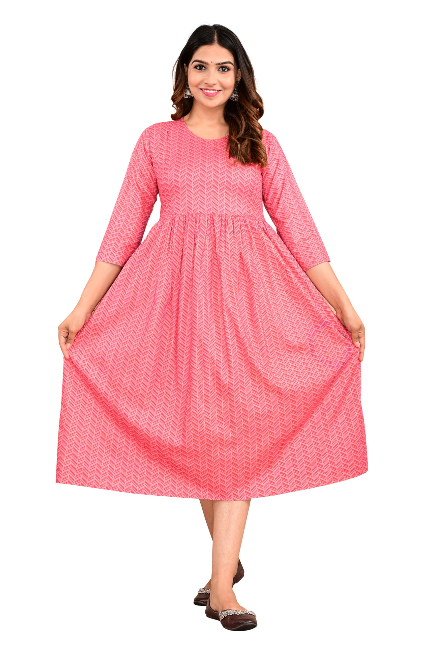Rayon Anarkali Feeding Kurti for Women, Maternity Kurti with Zip Opening from Both Sides, Stylish Feeding Kurti for Nursing Mothers, Pregnancy/Maternity Wear-image-16