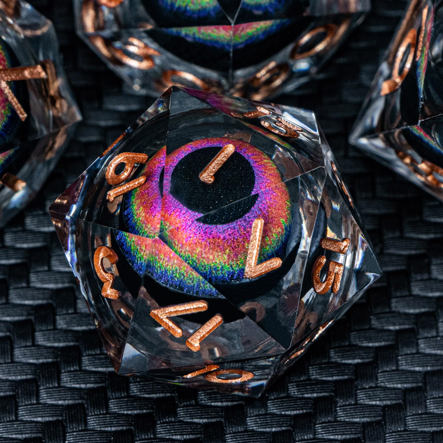 ARUOHHA DND Dragon Eye Dice Liquid Core Resin Sharp Edged Dice Set with Gift Box, RPG Role Playing Game Polyhedral Handmade D and D Dice D20 D12 D10