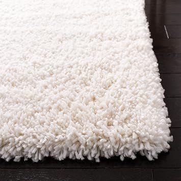 SAFAVIEH Area Rug 8x10 - Fontana Shag Collection - Large - Ivory, Solid Pattern, Non-Shedding & Easy Cleaning, Ultra Plush Thick Pile, Ideal for Living Room, Bedroom, Dining Space (FNT800A)