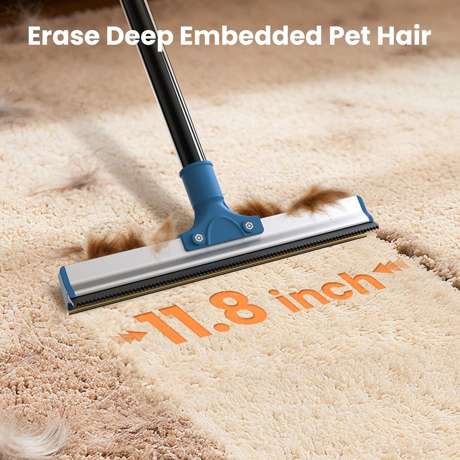 4 in 1 Carpet Rake for Pet Hair Removal + Smart Interactive Dog Toy Ball