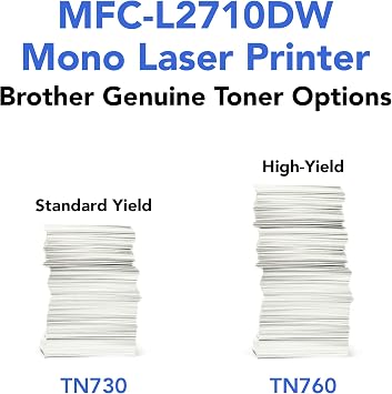 Brother Monochrome Laser Printer, MFCL2710DW, Wireless Networking, Duplex Printing, Includes 4 Month Refresh Subscription Trial and Amazon Dash Replenishment Ready