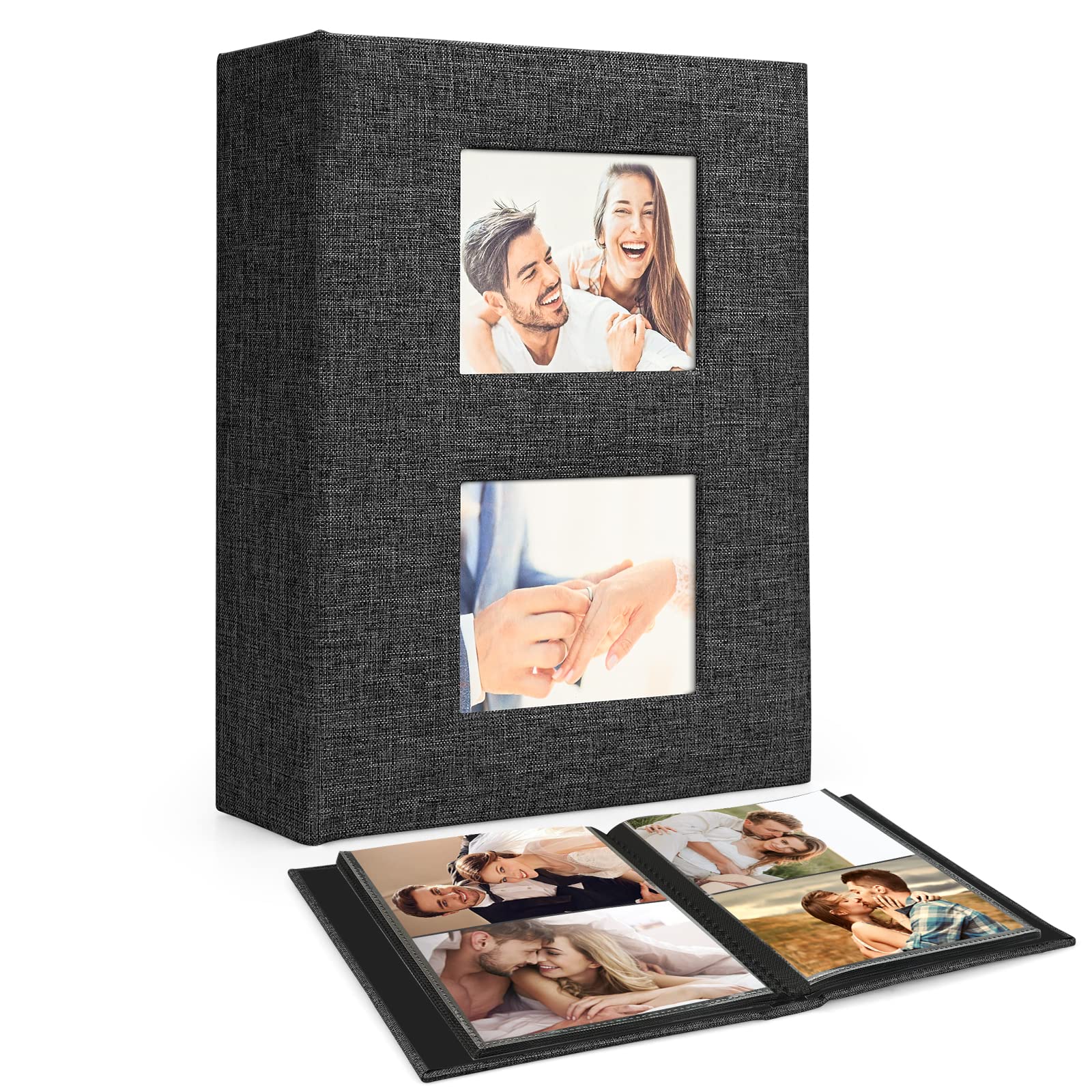 Album Ricordi Elegante Album Fotografico 200 Foto 4x6 - Copertina Pelle Rosa Con 200 Tasche Orizzontali Album Tasche Orizzontali - Foto 8