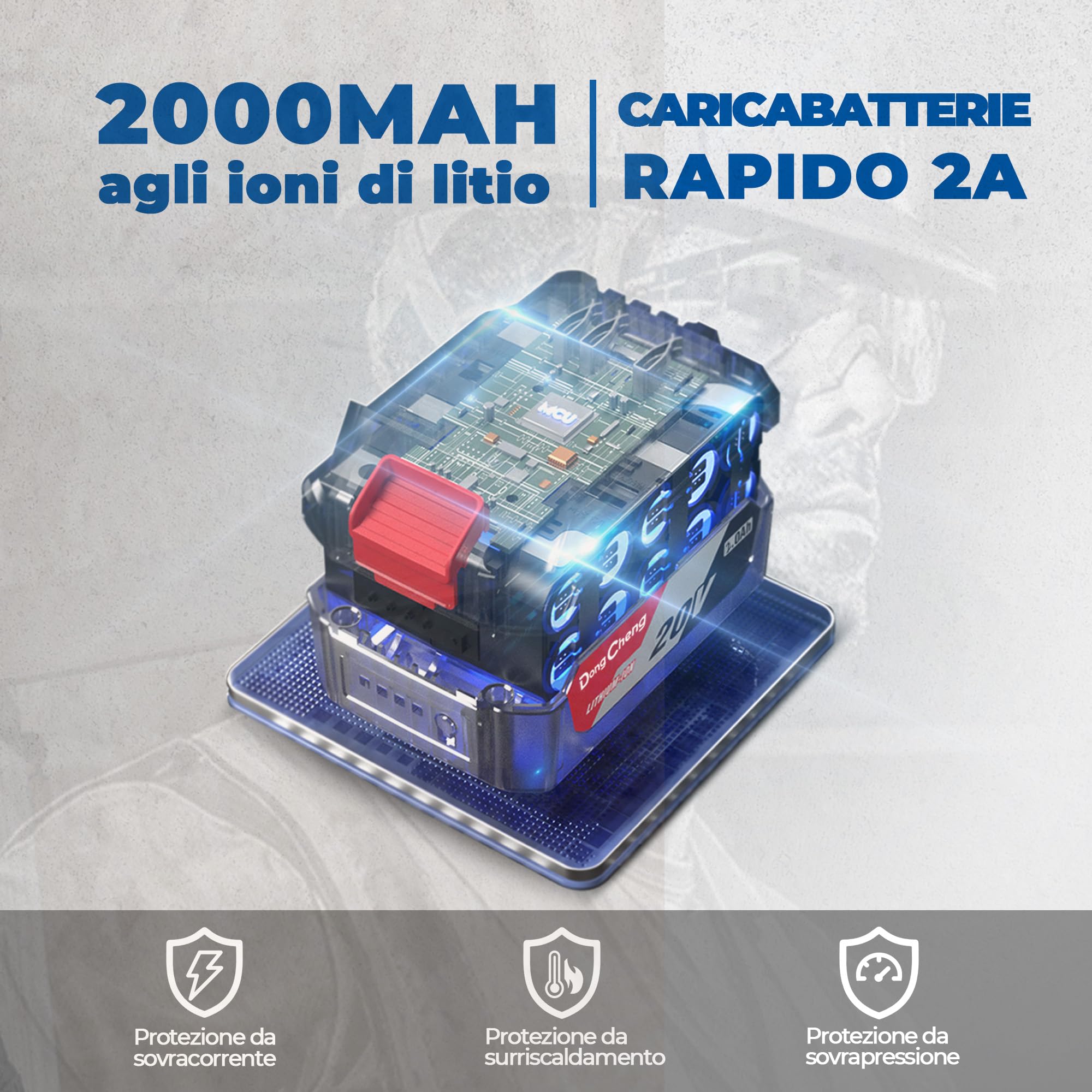 Dong Cheng Avvitatore a impulsi a batteria 20V 165Nm, 2 batterie | Per lavori di avvitamento pesanti, Avviamento graduale, Autoperforante, Hex 6,35mm, 3+1 velocità
