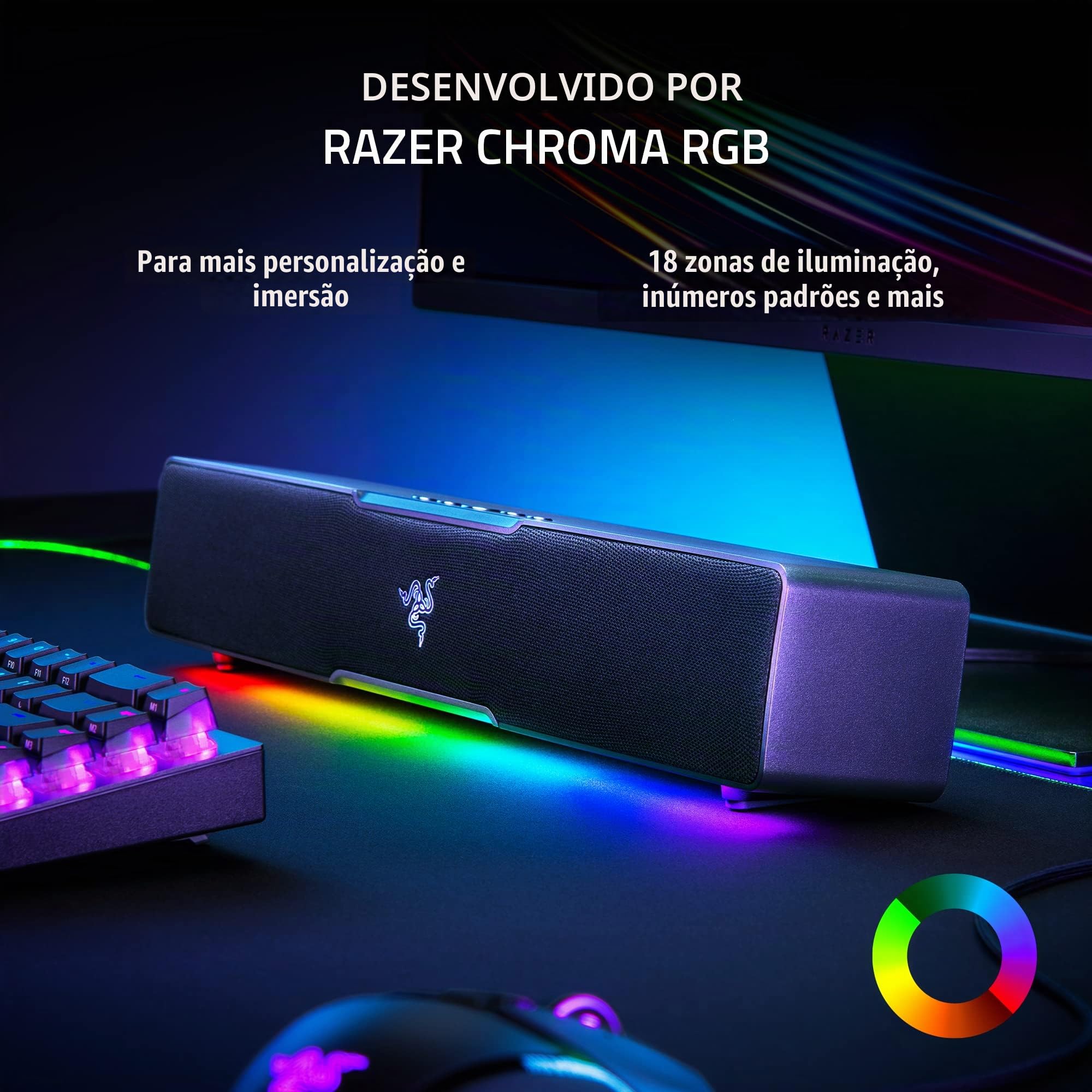 Razer Leviathan V2 X PC Soundbar com drivers de alcance completo
