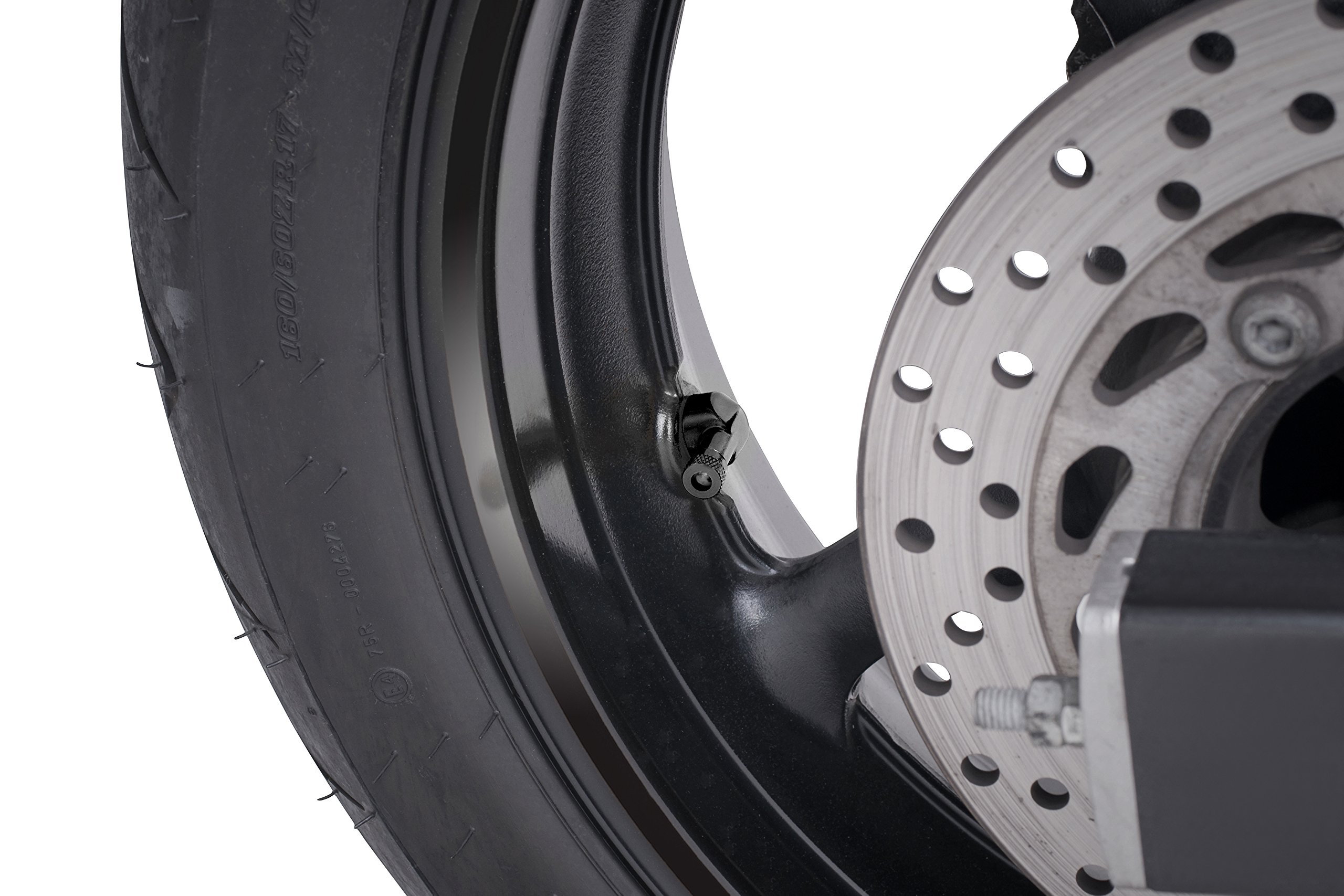 Puig 5591N Valves de roue en aluminium usiné anodisé avec design fonctionnel pour faciliter le gonflage et personnaliser l’esthétique, Noir