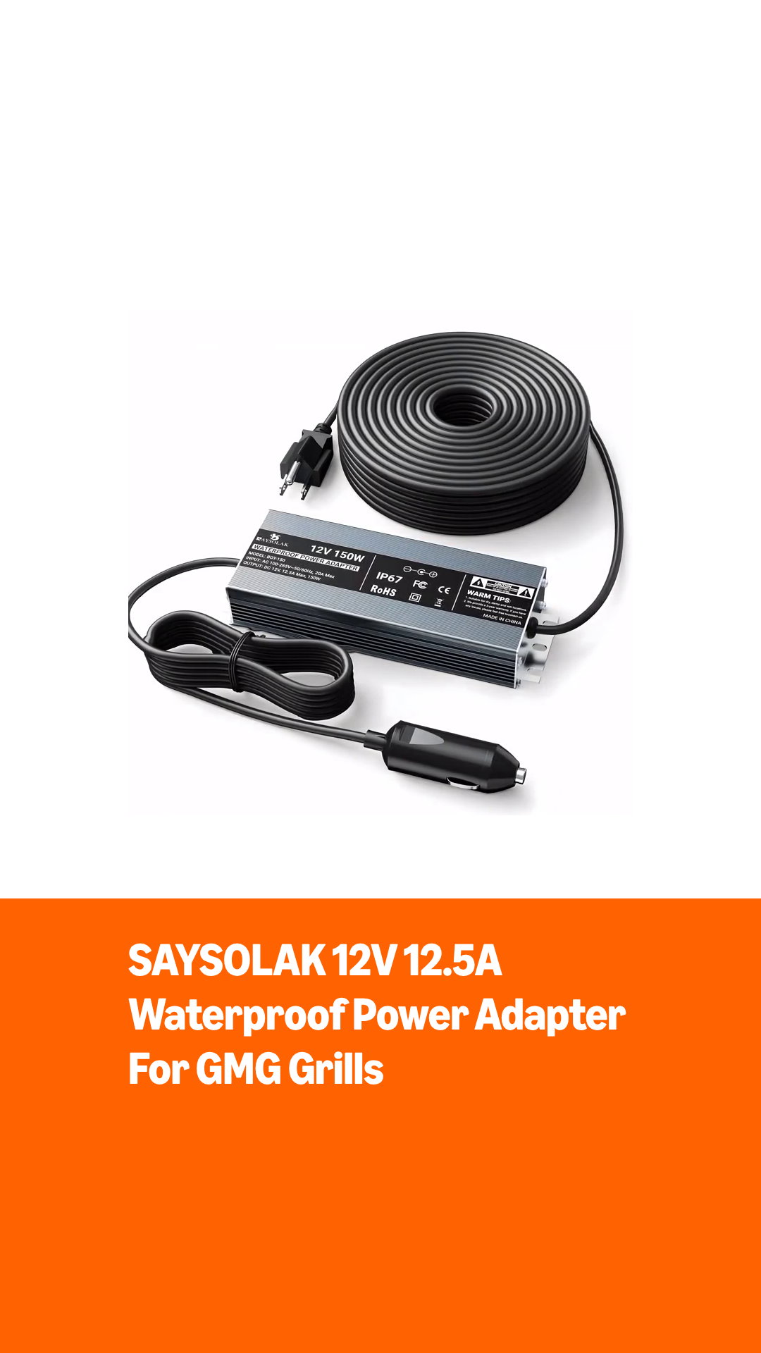 Amazon.com: SAYSOLAK 12V 12.5A Waterproof Power Supply for Green