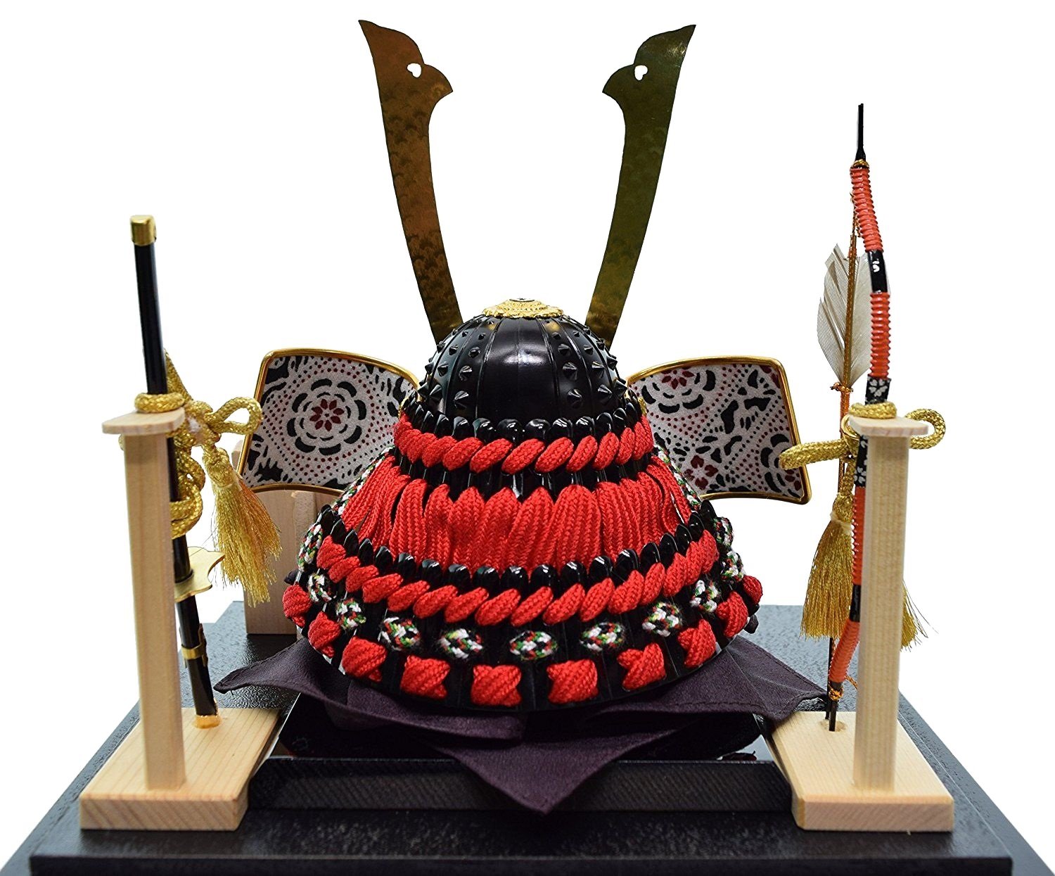 Amazon | 五月人形 彫金義経兜 5号 彫金龍吹返 弓太刀付