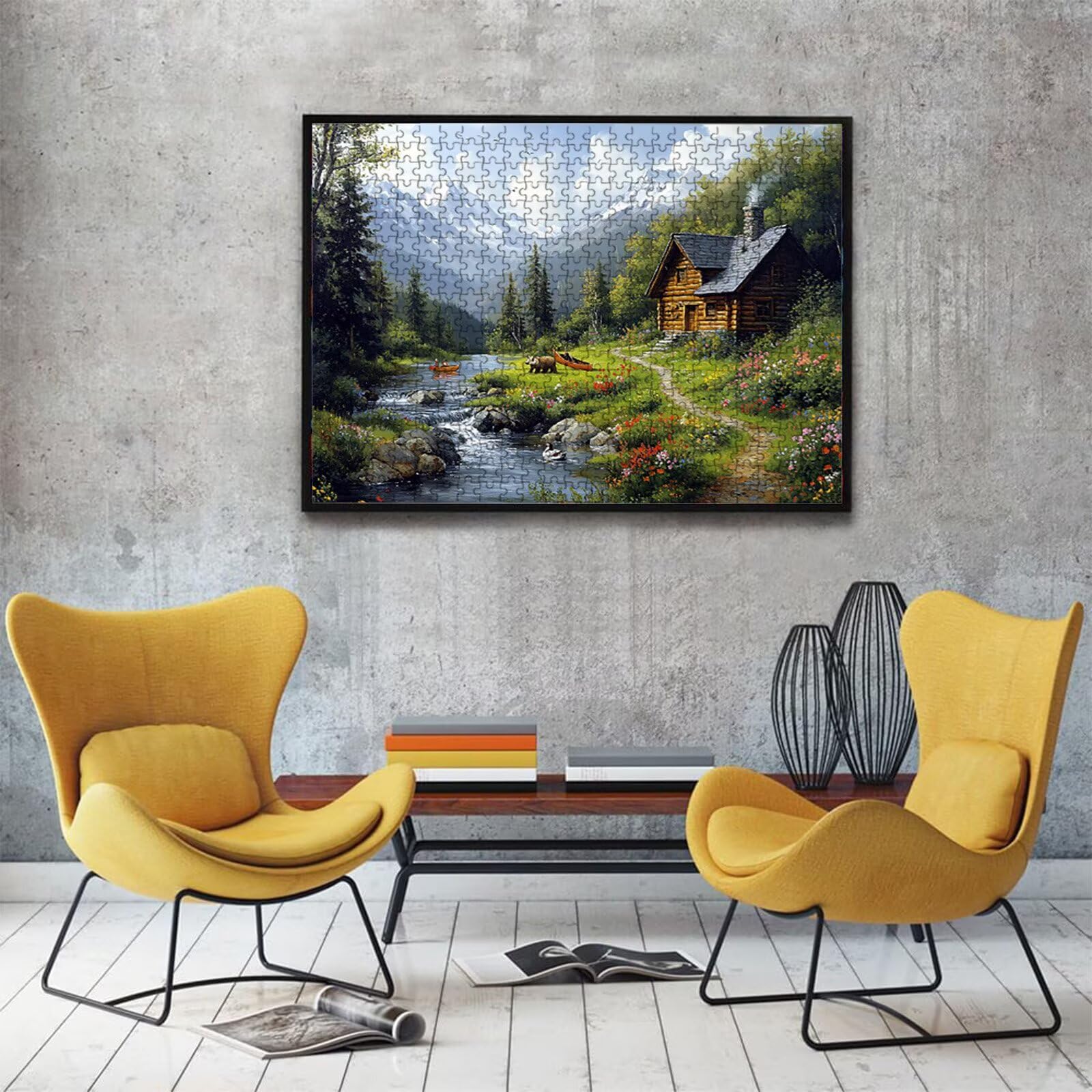 Puzzle fiume cabina(2), Puzzle Adulti 3000 pezzi, Puzzles Legno con Squisita Scatola di Imballaggio, Rompicapo per Esperti con Incastro Perfetto, Stampa Alta Definizione, Regalo per Adulti W3H-879