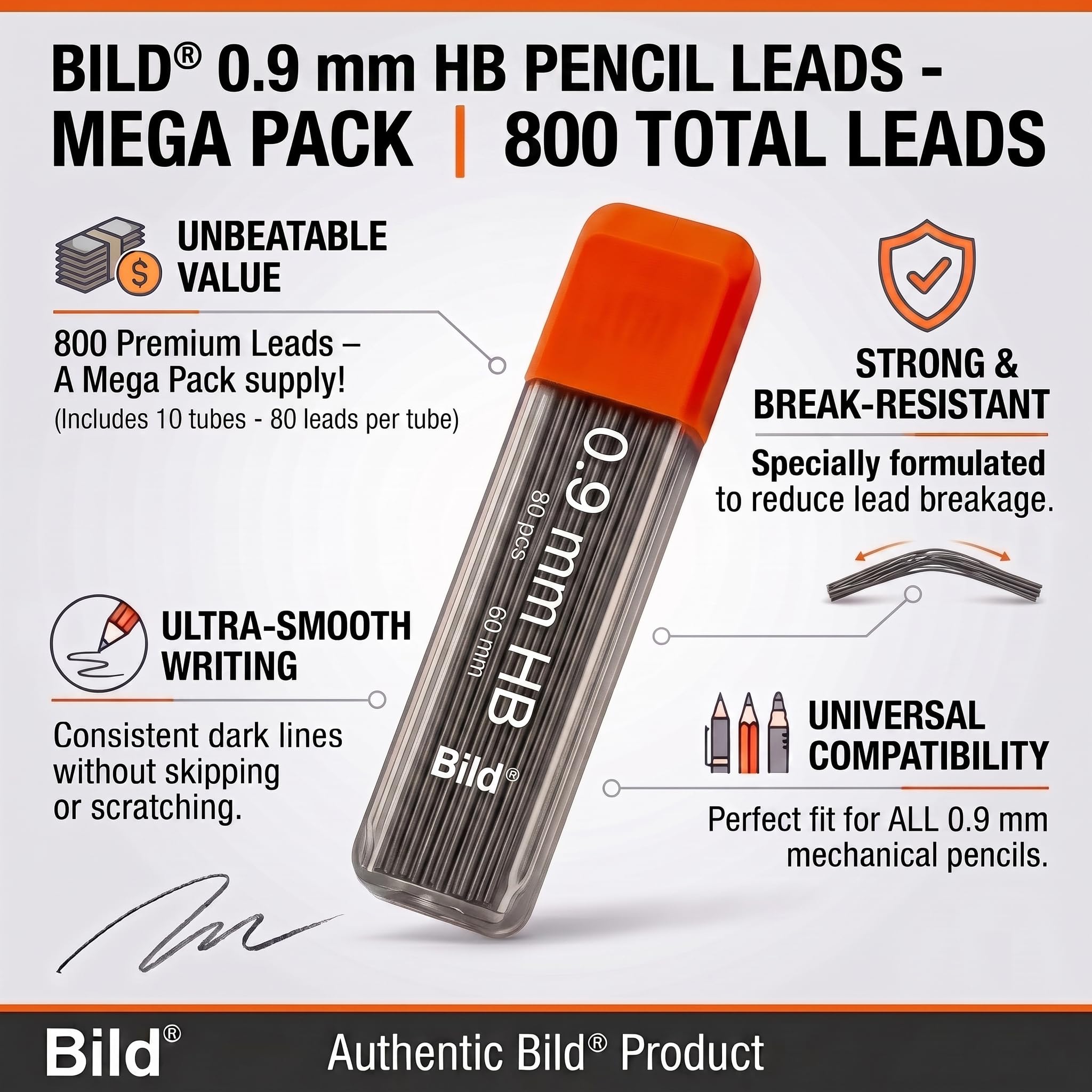 Bild 800 Premium 0,9 Minen für Druckbleistifte (HB Mega, 0,9 mm)