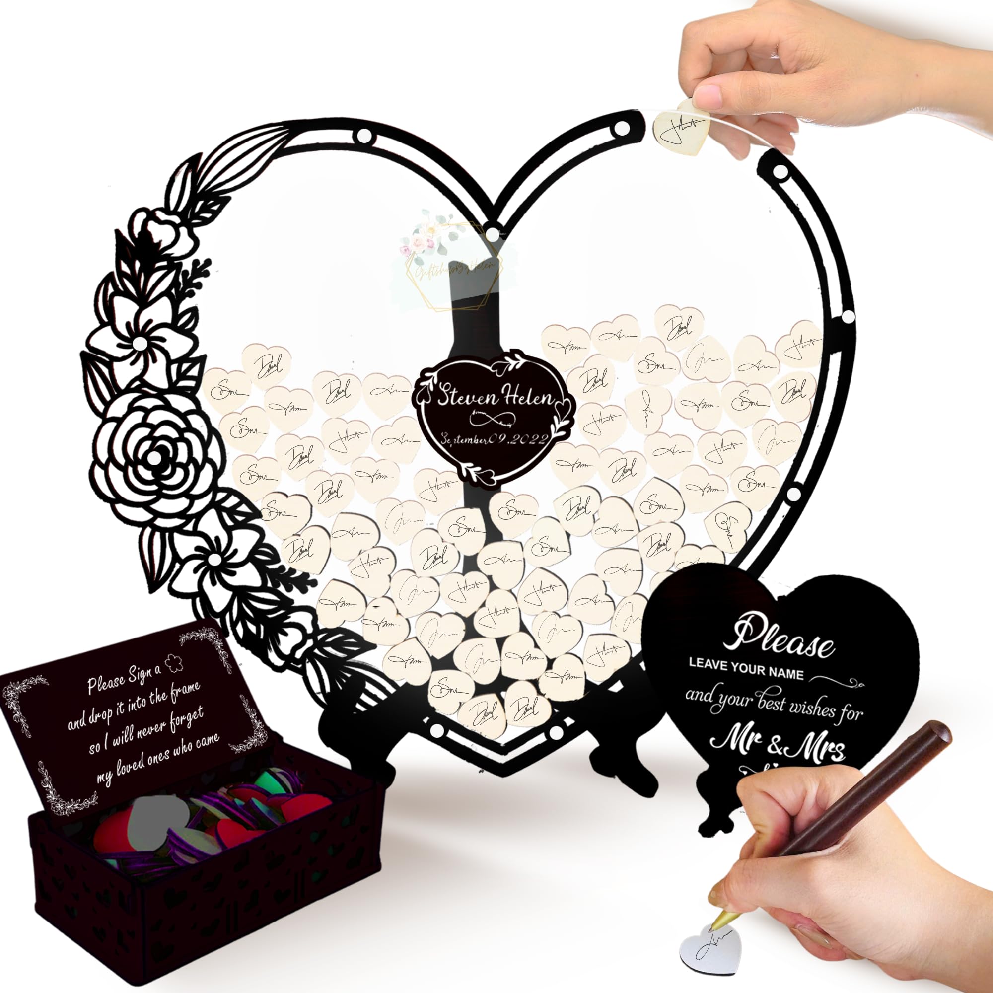 Amazon.com: GIFTSHOPBYHELEN Wedding Guest Book Alternative, Drop