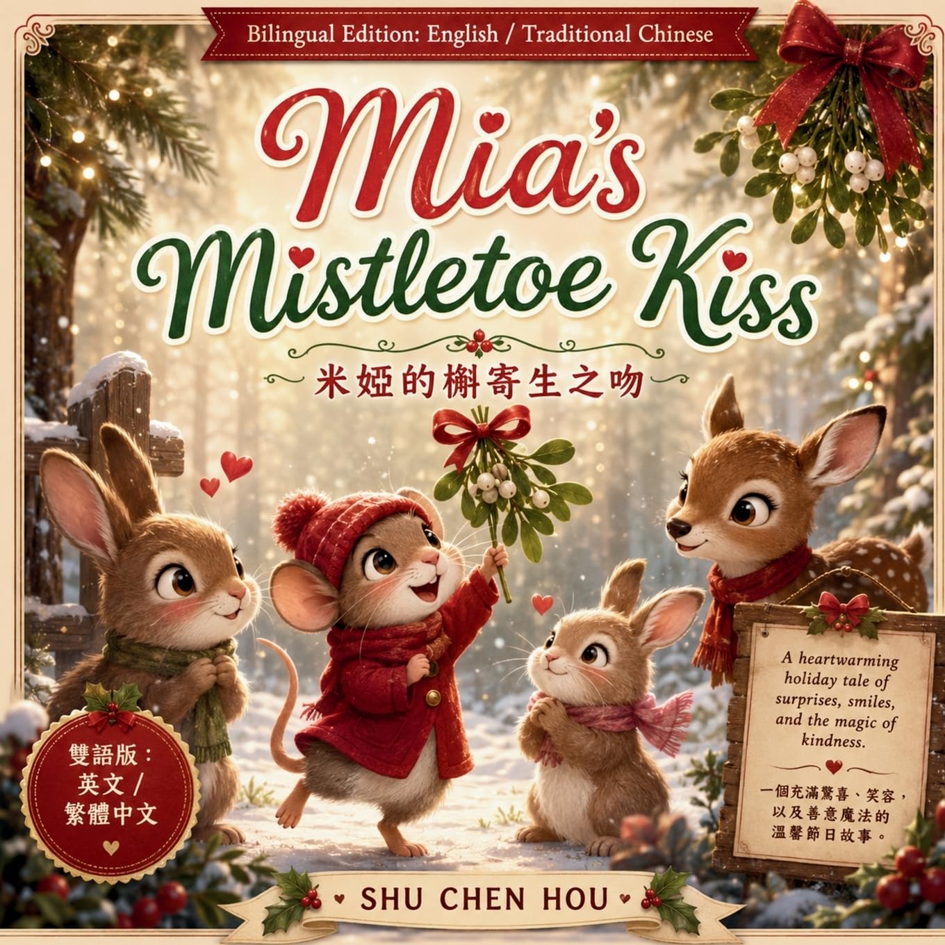 Mia's Mistletoe Kiss 米婭的槲寄生之吻: A Bilingual English and Traditional Chinese Picture Book About Kindness, Friendship and Holiday Magic (Bilingual Heartwarming Storybook Universe 雙語暖心童話小宇宙)