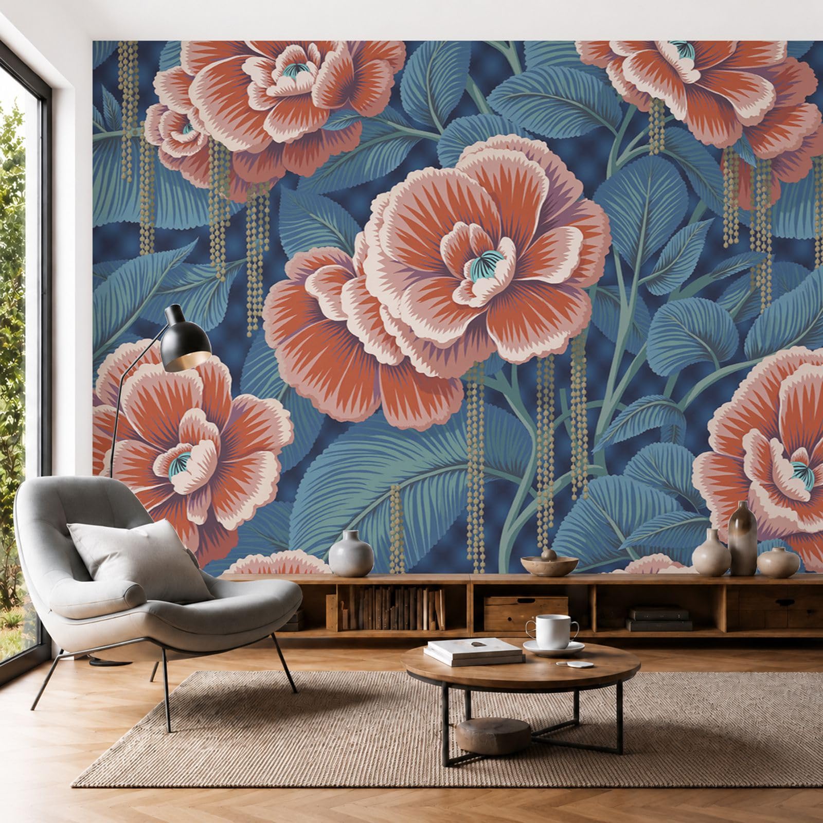 Papier peint panoramique vintage 250 x 175cm grand format effet peinture