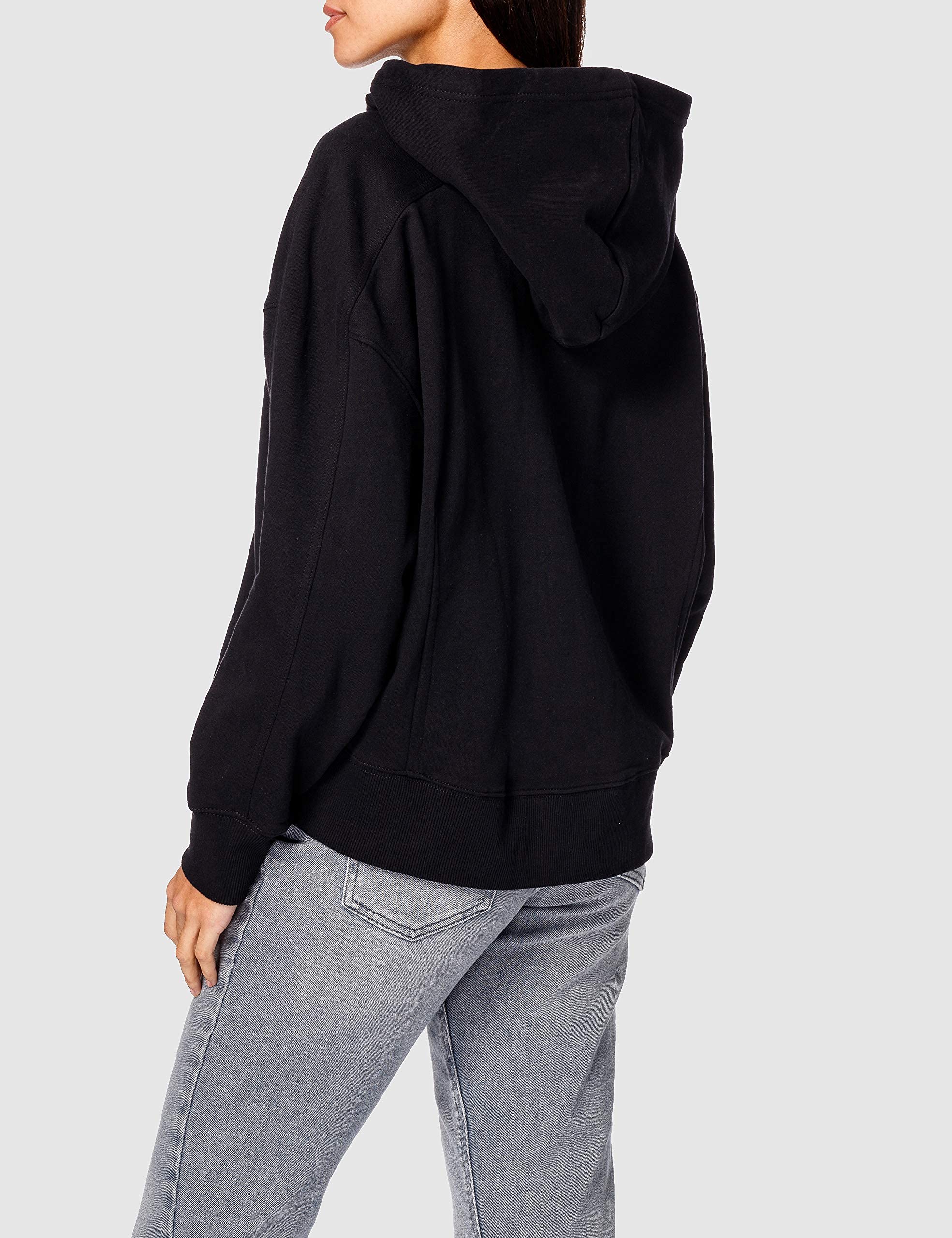 Calvin Klein Jeans Felpa con Cappuccio Micro Branding da Donna, CK Nero, XL
