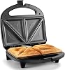 YASHE Sandwich Maker for 2 Sandwiches Sandwich Toaster 750W with Non-Stick Coating Fast Heating Automatic Temperature Control Heat-Insulated Handle Compact Black