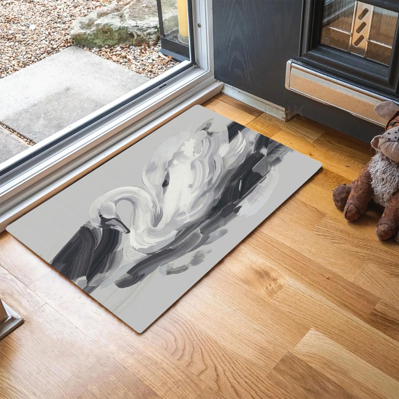Paillasson entrée antidérapant et lavable motif peinture encre