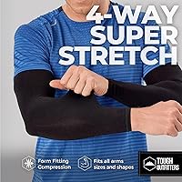 Vista 26 de Mangas de brazo de protección solar UV para hombres y mujeres, manga de enfriamiento de compresión deportiva UPF 50, base de cáncer de piel