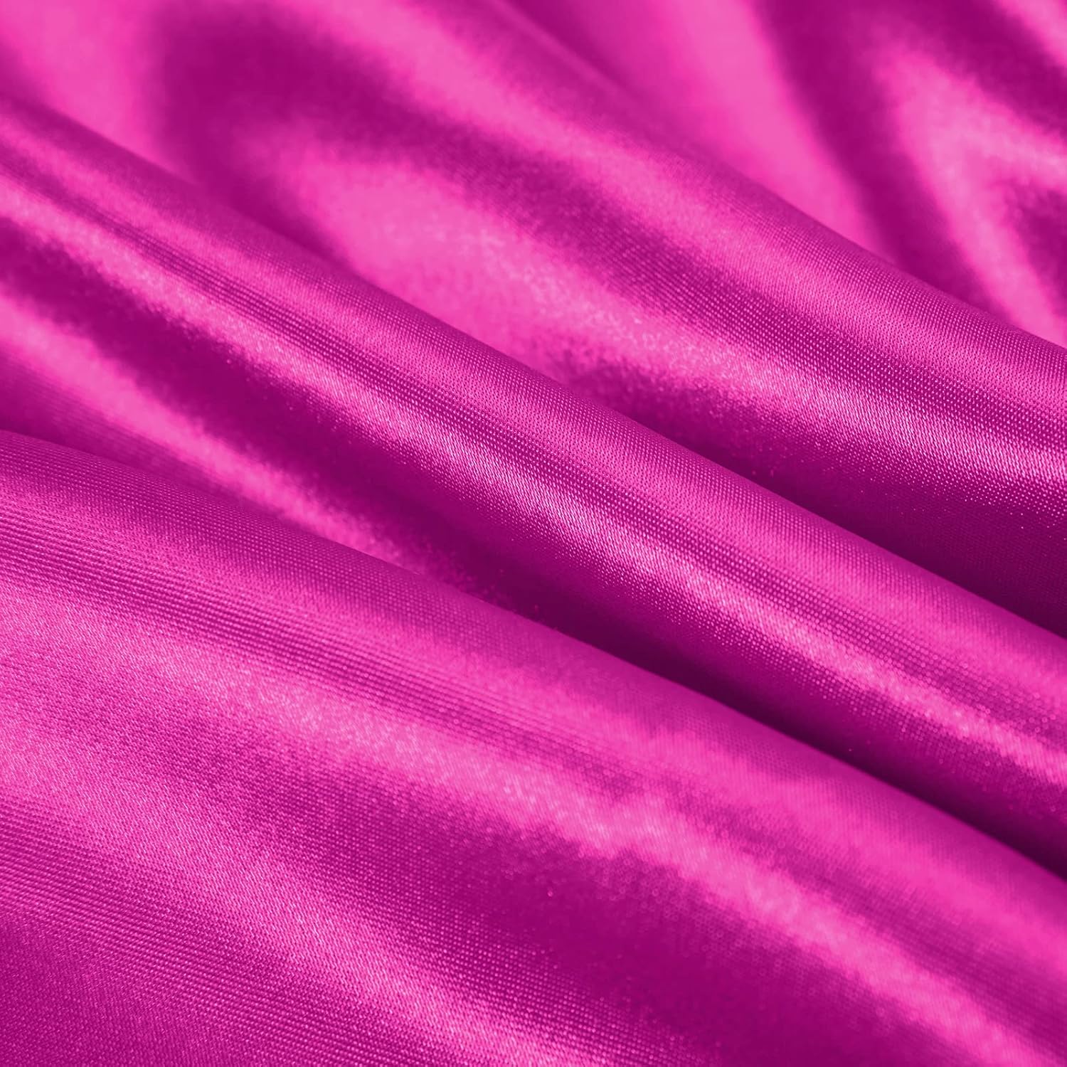 Horbaunal 100 Pack Satin Napkins 17" x 17" Square Dinner Napkins with Floral Edges, Soft Cloth Napkins for Parties, Weddings, Events, Hot Pink