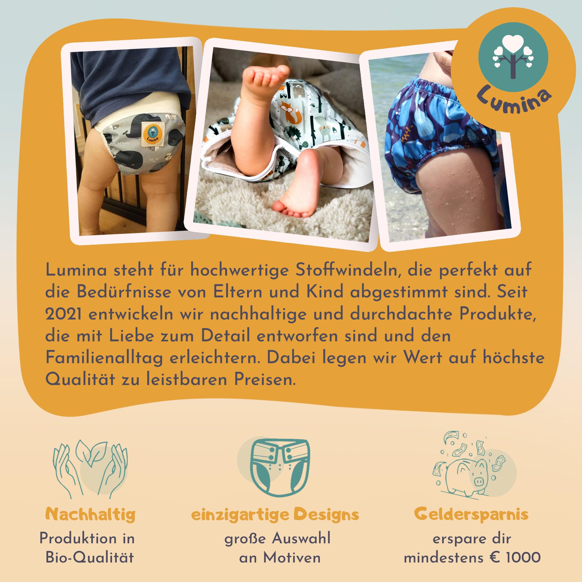 Lumina Windelrock Cats & Milk – Stilvoller Auslaufschutz für Babys & Kinder ab 6 kg bis 3 Jahren – Trainingshose & Überhose in der Nacht – Saugfähige Windelhose atmungsaktiv & waschbar, Größe 1