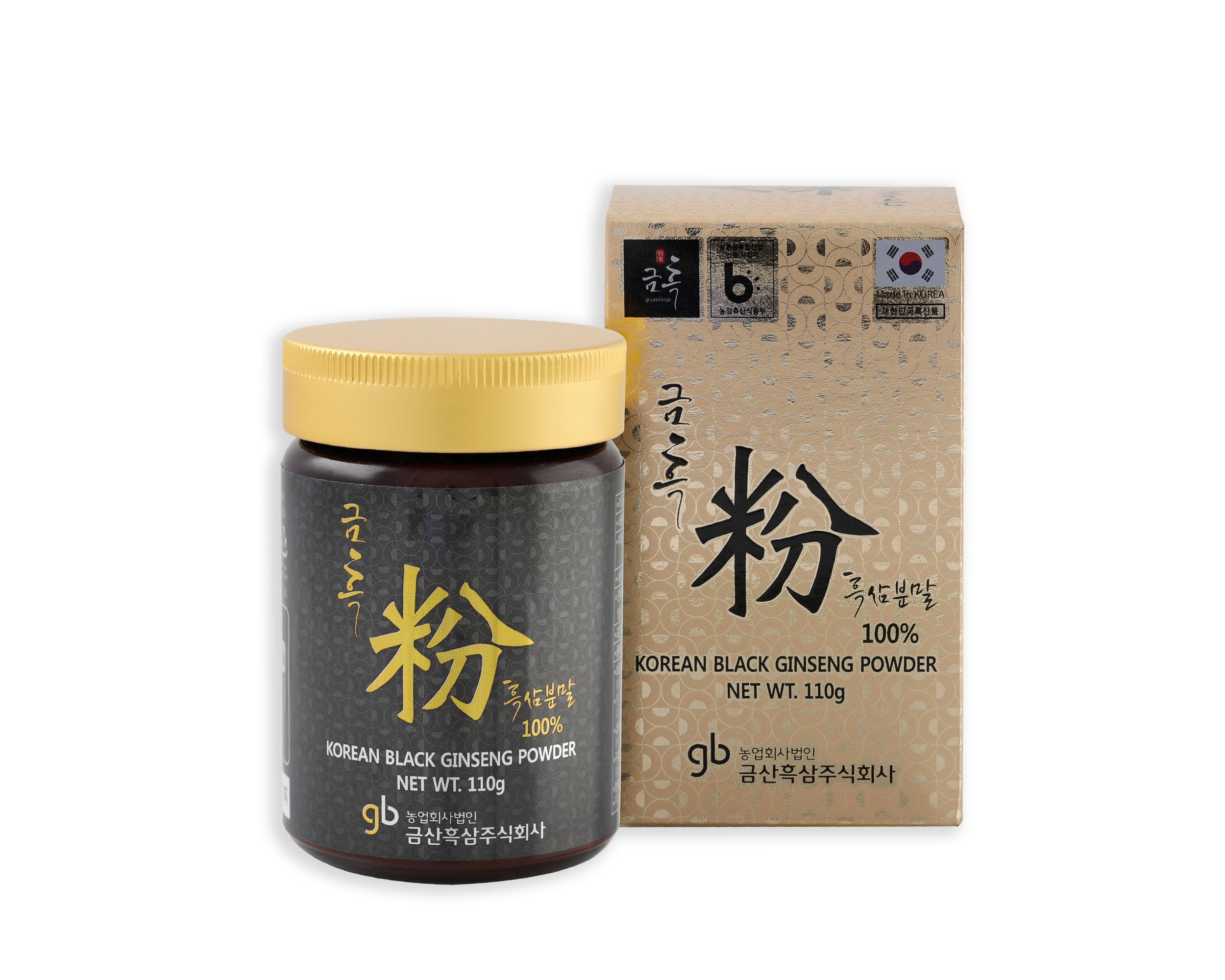 SAMSIDAE - Poudre de Ginseng Noir Coréen, Ginsénosides Rg1, Rb1, Rg3 = 4 mg/g, Mémoire et ÉnergieRacines de 4 à 6 ans, Qualité Supérieure, Cure de 1 mois, 110g