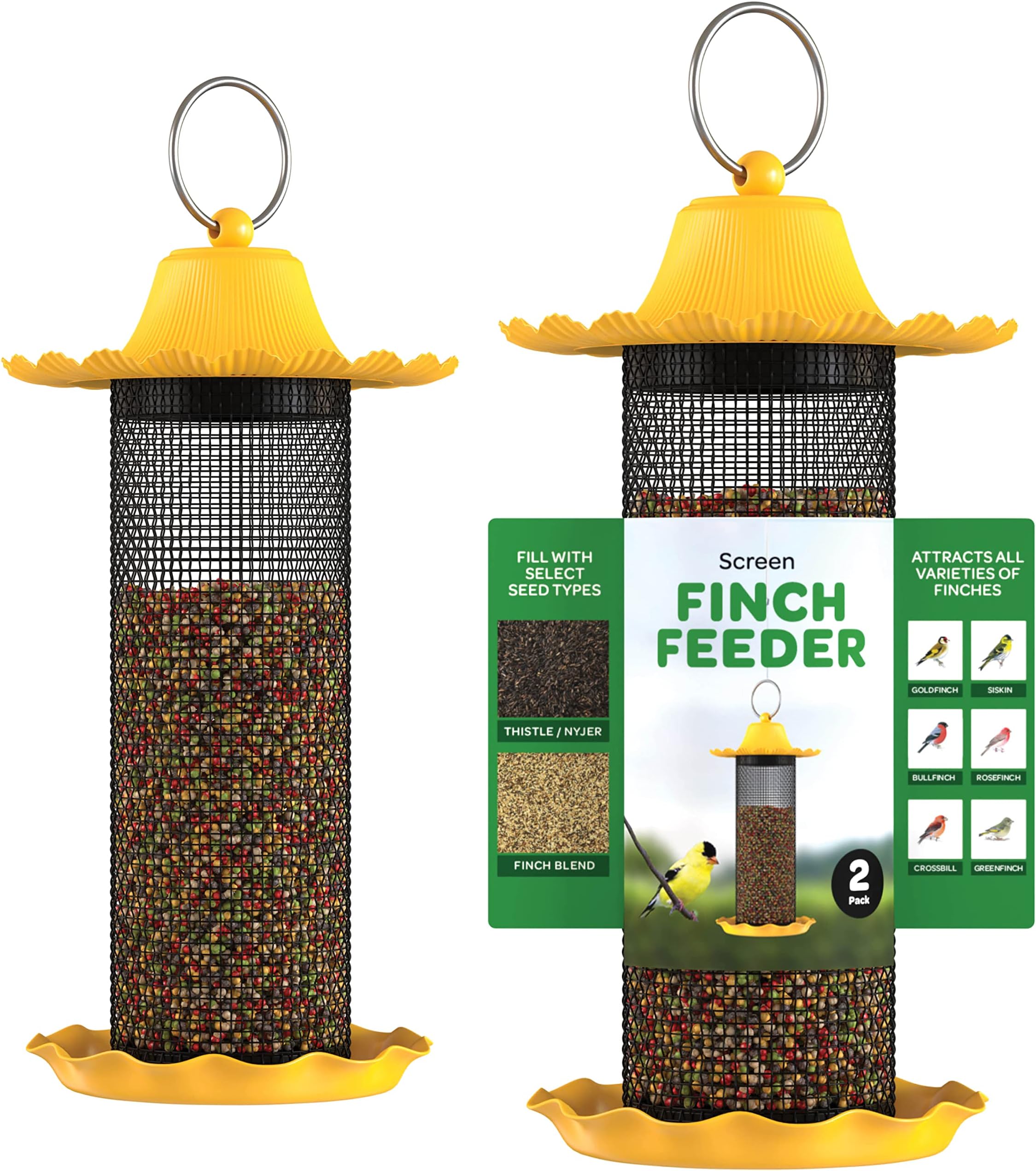 iBorn Metal Bird Feeder Thistle Bird Feeder,Finch Feeders for Thistle Seed,Tube