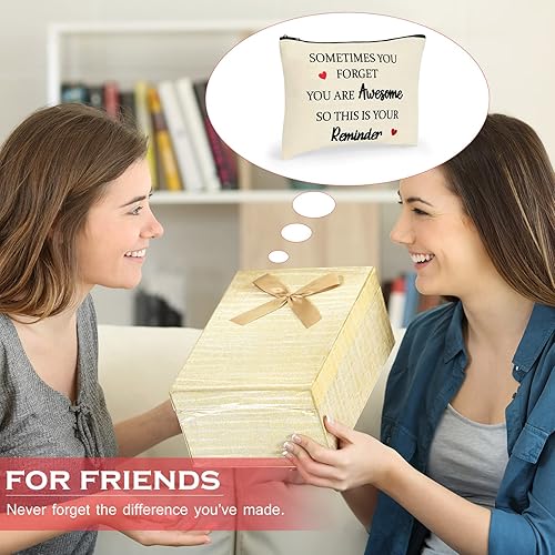 Miniatura 6 de Coume 12 Piezas Bolsa de Maquillaje de Agradecimiento para Mujeres, Regalo Inspirador de Apreciación para Compañera de Trabajo, Profesora,