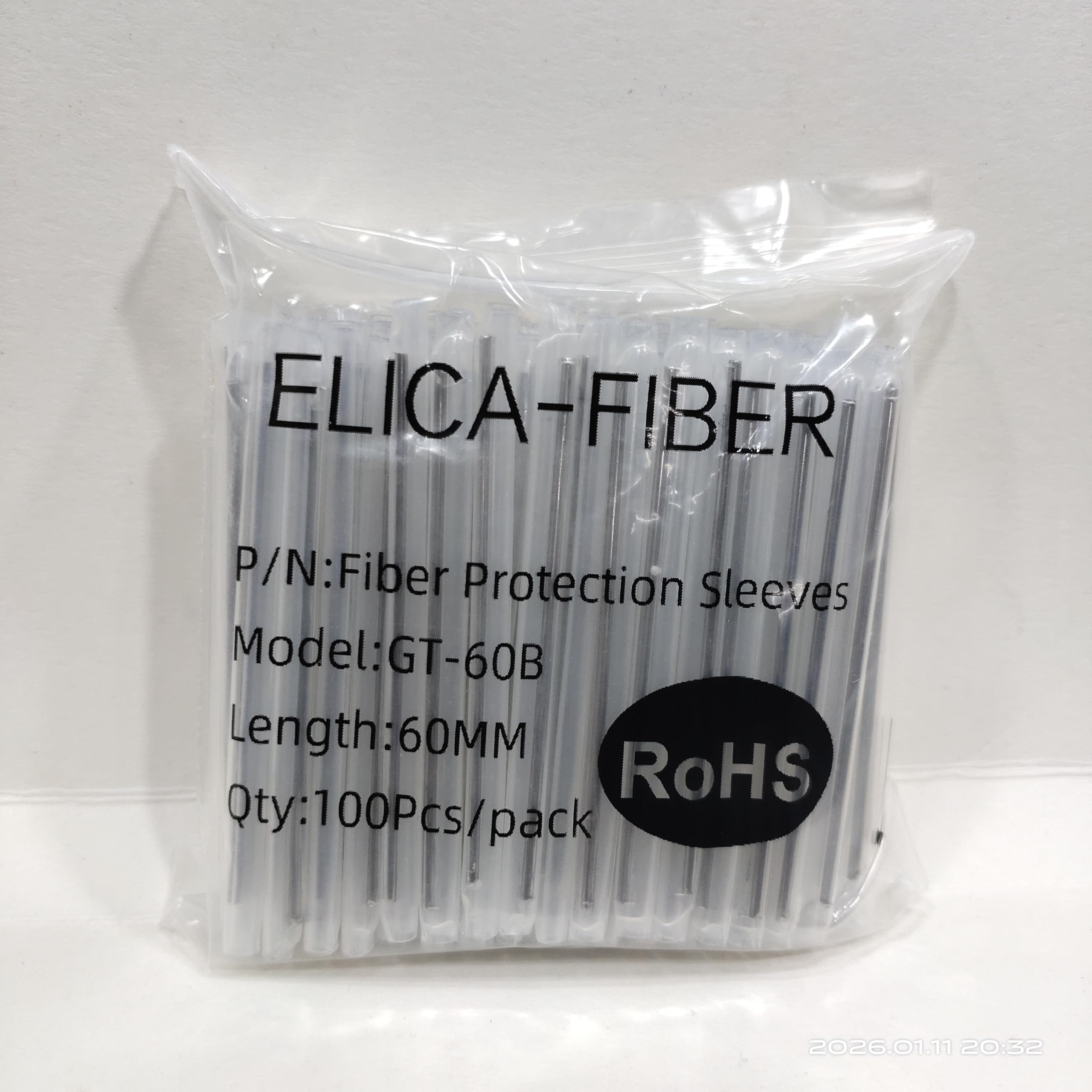 Fiber Optic Protection Sleeves 60mm | Heat Shrinkable Splice Protector | Pack of 200 Units | RoHS 2.0 Compliant-image-38