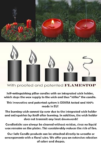 Miniatura 4 de HYOOLA Velas de pilar blancas de 3 x 3 pulgadas, velas de pilar sin perfume, paquete de 6, hechas en Europa