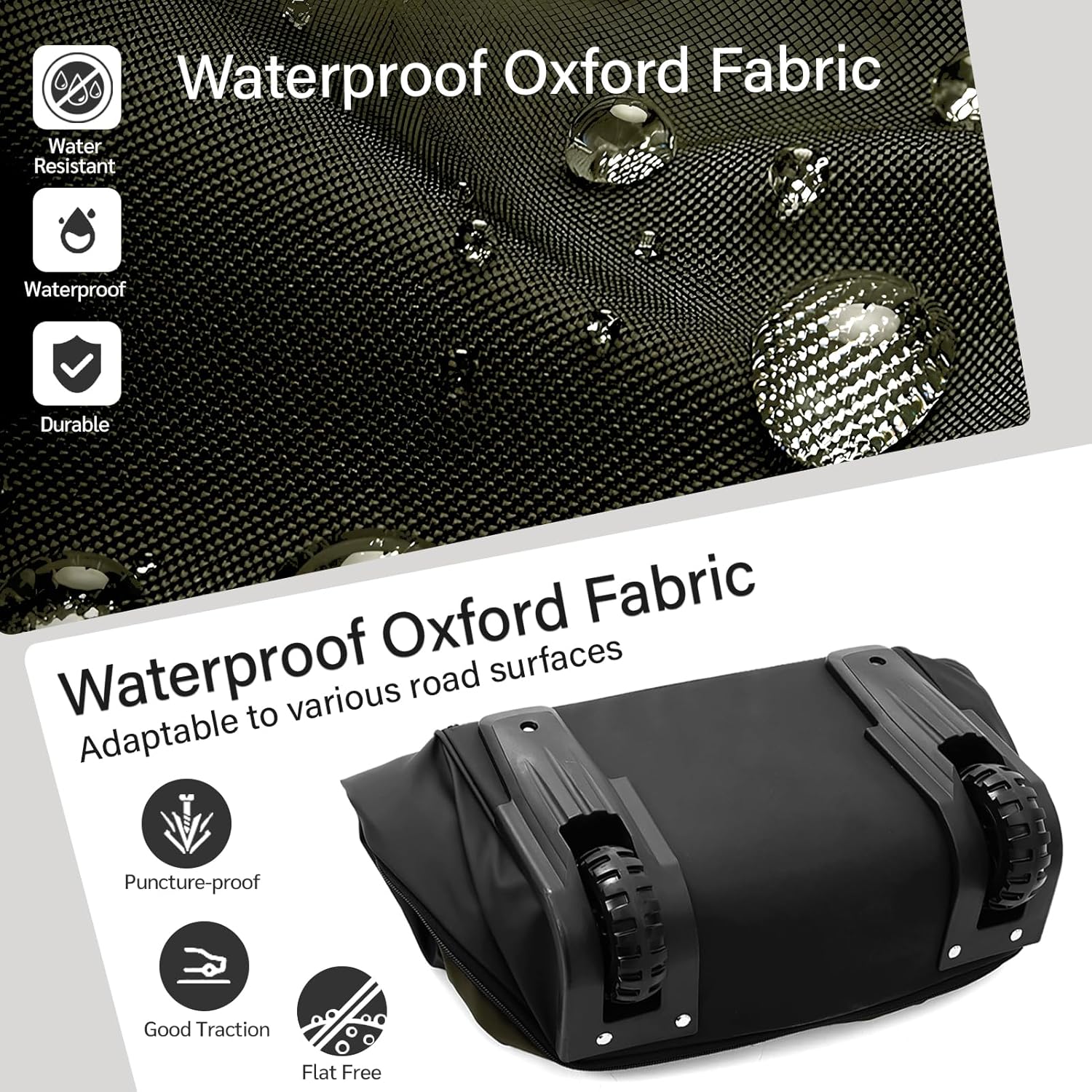 32" Soft-Sided Foldable Wheeled Duffle Bag, 110L Expandable 140L Rolling Travel Bag with Matching Storage Pouch, Updated Army Green - Image 5