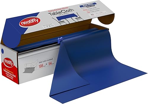 Miniatura 10 de Neatiffy - Rollo de mantel de plástico desechable e impermeable de 54pulgadas x 108pies, para mesas de cualquier forma, pícnics, fiestas, banquetes,