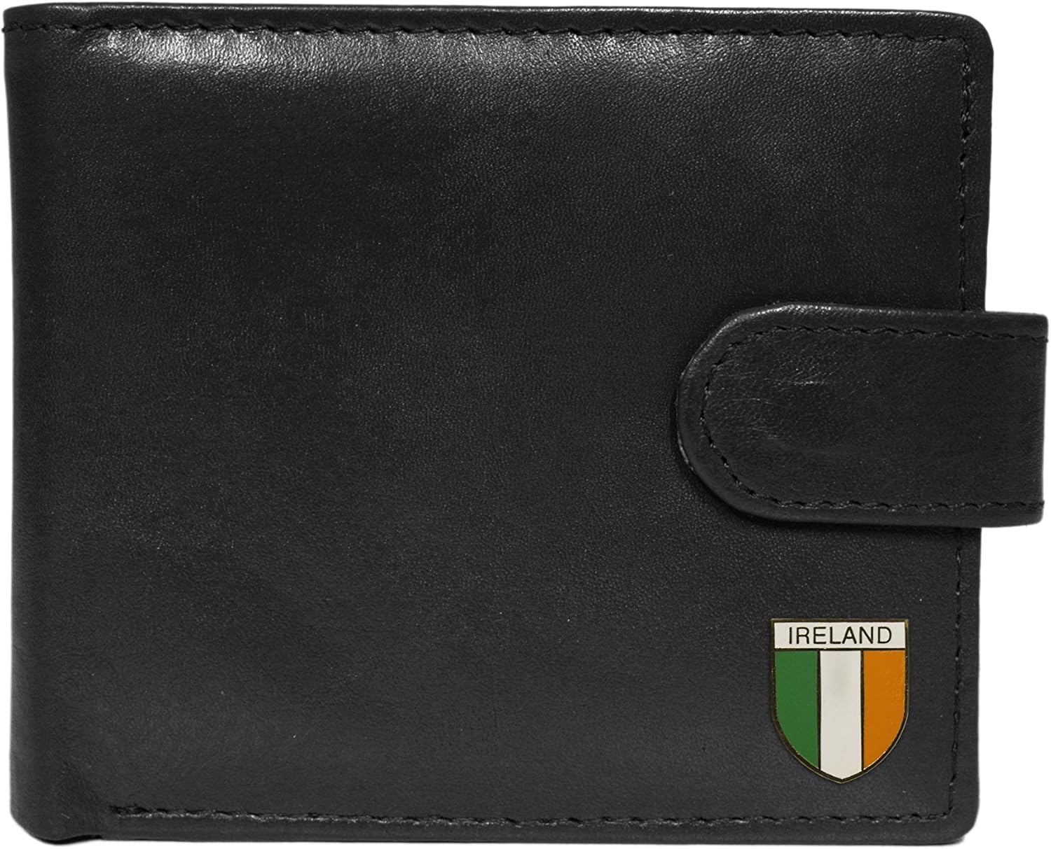 Quality black leather Irish tricolour wallet