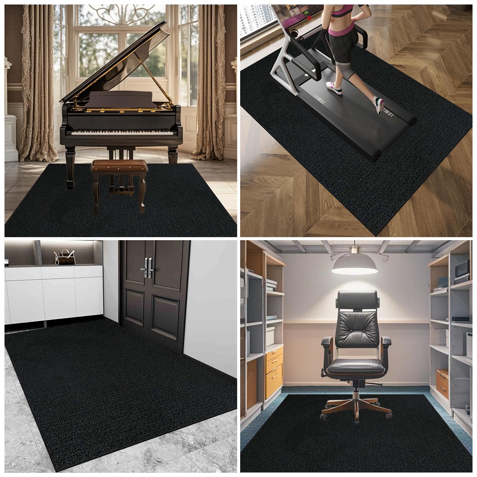 Tappeto per Batteria, Tappetino per Batteria e Percussioni 120 x 70 cm Tappeti Rettangolari Antiscivolo per Batteria Elettroniche Rullante Acustica Grancassa, Tappeto a Tamburo Insonorizzato