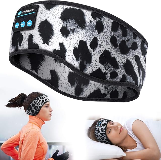 LC-dolida Sleep Headphones Bluetooth Headband Headphones, Wireless Sleeping Headphones Sleep Mask with Ultra-Thin HD Stereo Speakers Perfect for Insomnia Workout, Jogging, Yoga