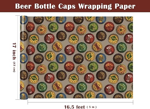 Vista 443 de WRAPAHOLIC Papel de regalo reversible, mini rollo, 17 pulgadas x 33 pies, adorable diseño de gato y azul sólido para cumpleaños, vacaciones